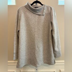Jones New York Signature Gray Cowl Neck Sweater Soft Knit Size M Classic Fit